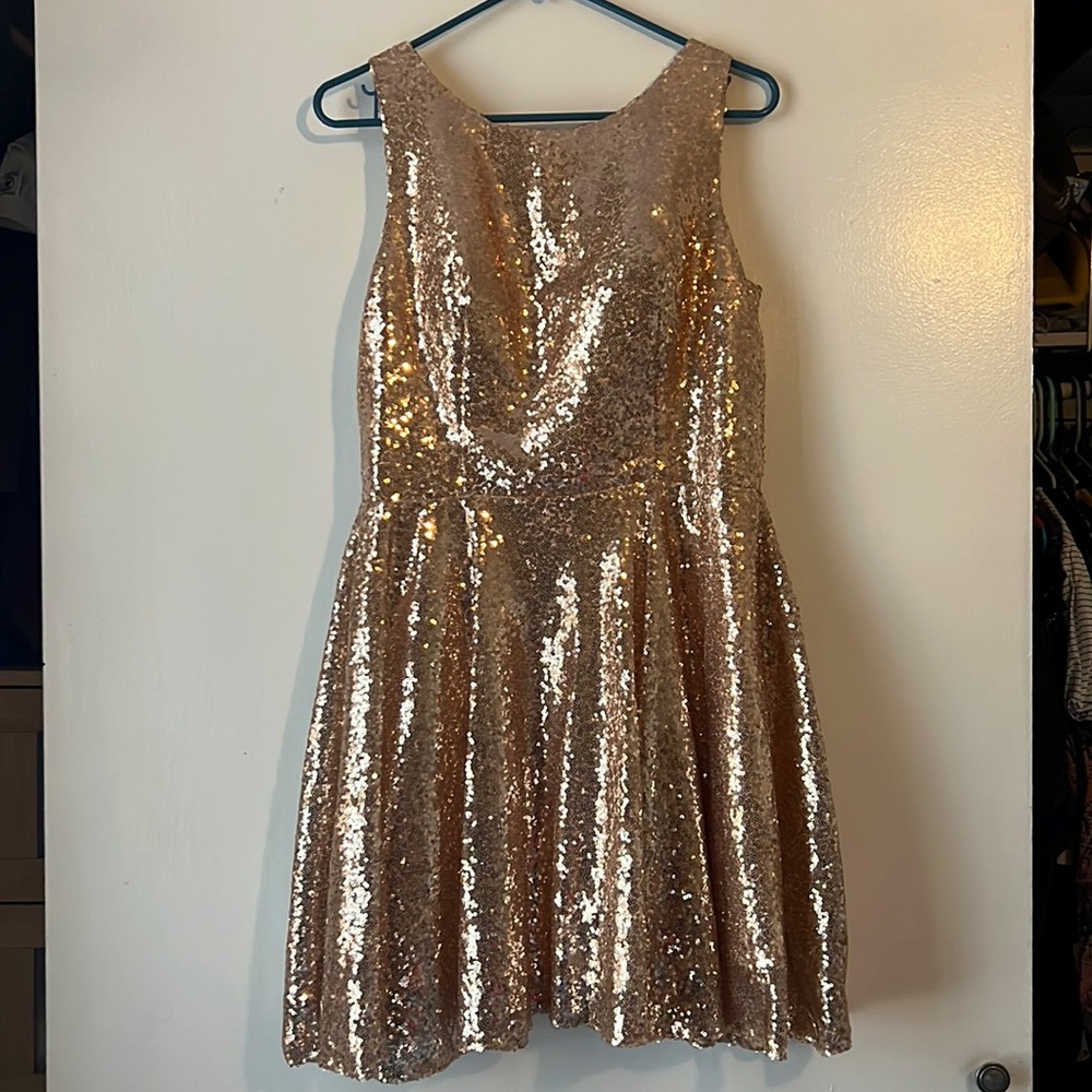 NWT VNaix Rose Gold Sequin Party Dress - Taylor Swift Lover Era
